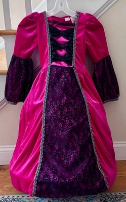 Frolics Girls Gothic Princess Costume Dress Size 6 Pink Velvet Lace Hoop skirt - Image 1 of 4