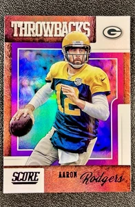 2019 Panini Score Throwbacks Purple AARON RODGERS #T-3 NFL Green Bay Packers - Picture 1 of 4