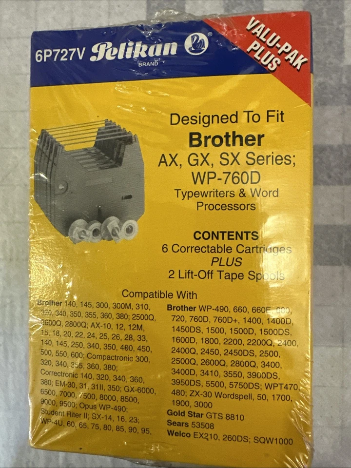 New Pelikan Correctable Cartridges + Lift-Off Tape Spools for Brother AX GX SX - Image 1 of 4