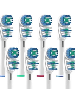 8 Pcs Replacement Toothbrush Heads Dual Clean Compatible w/ Oral B 500/1000/3000 - Picture 1 of 4
