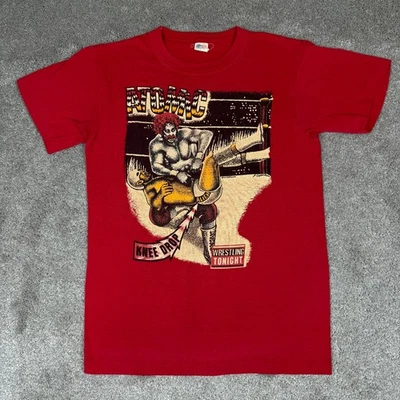 Red Vintage Atomic Wrestling T-shirt Size S Child Knee Drop All Star Match - Image 1 of 4