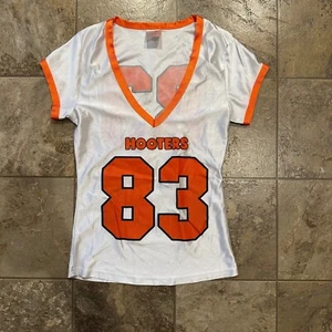 Hooters Authentic Uniform Football V Neck Jersey Women's Size Small - Picture 1 of 7