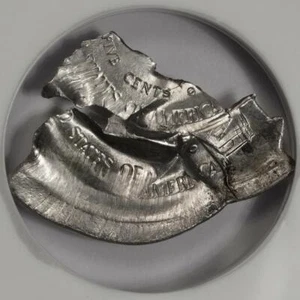 NGC MS66 Multi Struck Fragment 1.6 Grams Jefferson Nickel Mint Error Wow Amazing - Picture 1 of 4