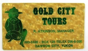 c1989 Gold City Tours Dawson City Yukon Business Card 3D Lenticular Panning CAN - Picture 1 of 3