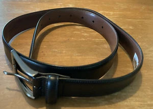 Perry Ellis Portfolio Men's Dress Belt Black SZ 34/35 Leather EUC - Picture 1 of 4