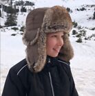Unisex Winter Taslan Ushanka Trapper Hat-Faux Fur Lined Russian Style Warm Cap