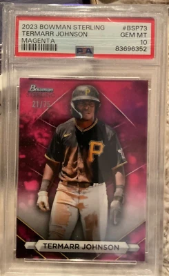 2023 BOWMAN STERLING TERMARR JOHNSON MAGENTA PSA 10 #21/75 - Image 1 of 2