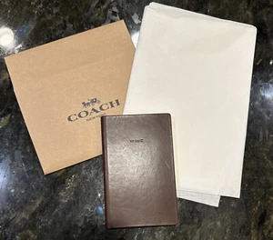 Vintage Coach Leather Bound Wine Journal Brown 1990’s NIB & Tissue Made In Italy - Picture 1 of 6