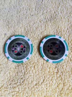 10 Poker Chips Casino Gewicht 12 gramm Metallkern - Wert 25 - Poker-Laser-Chips - Bild 1 von 2
