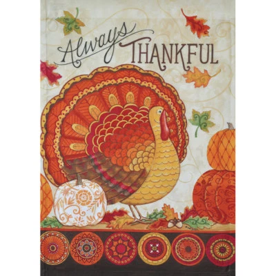 BANDERA PORCHE PAVO SIEMPRE AGRADECIDO 28" X 40" 10-2970-50 TEMPORADA DE LLUVIA O SOL OTOÑO Foto 1 de 2