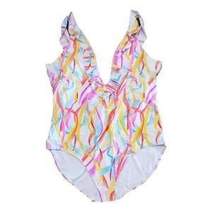 Size 2XL NY & C Womens Swimsuit White NWT Vacation Swimwear Beach Cruise Summer - Picture 1 of 9