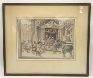 Signed Lithograph Mabel Dwight Puppet Show Paris 1927 Framed Guignolette - Picture 1 of 8