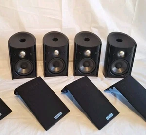 4 Polk Audio RM101 Sat Black Surround Speakers Tested And Working - Picture 1 of 15