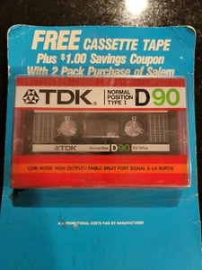 Cinta de casete vintage 1985 TDK D90 posición normal tipo 1 nueva sellada envío gratuito - Imagen 1 de 3