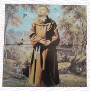 San Francisco de Asís 4 piezas MURAL DE BALDOSAS DE CERÁMICA 16""x16"" Pared salpicadero Francisco - Imagen 1 de 2