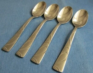Cambridge Sasha Sand Stainless Soup Spoons Flatware Silverware Lot of 4 Cutlery - Picture 1 of 4