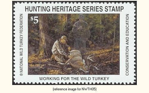 D2K NWTF Hunting Heritage Series Stamp 2008 $5.00 (deer) - Image 1 of 1