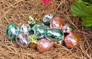 16 Pastell Metallic Osterei Pastell Ostereier Kunststoff Osterbehälter S9 - Bild 1 von 16