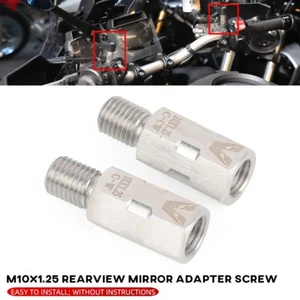 M10x1.25 Universal Rearview Mirrors Screw Thread Adapter Bolt Height Adjustment - Imagen 1 de 24