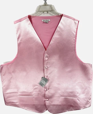 Daniel Ellissa Men's Pink Vest 5 Buttons Pink Back Polyester Size 3XL - Image 1 of 4