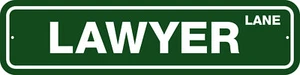 LAWYER LANE ST 6" X 24" ALAUN STRASSENSCHILD - PROBATE, LAW, COURT, ANWALT, PROZESS - Bild 1 von 8