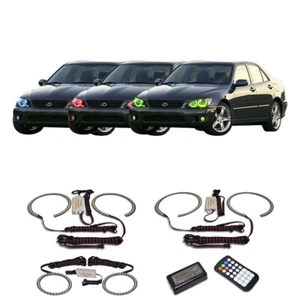 RGB Multi Color Angel Eye Headlight & Fog Light Halo kit for Lexus is300 01-05 - Picture 1 of 11