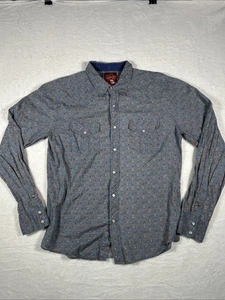 Vintage Old Kentucky Ranch Wear Button Up Mens L Embossed Pearl Snap Western - Picture 1 of 8