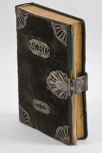 Q46C85- Libro de cantos suhlaisches Suhl 1831 magnífico encuadernación terciopelo y plata  - Imagen 1 de 12