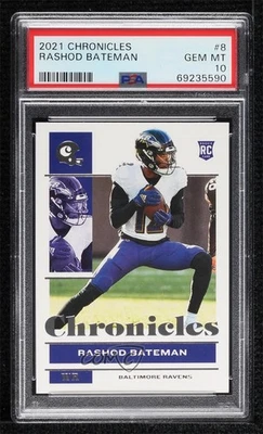 2021 Panini Chronicles Rashod Bateman #8 PSA 10 GEM MT Rookie RC - Image 1 of 2