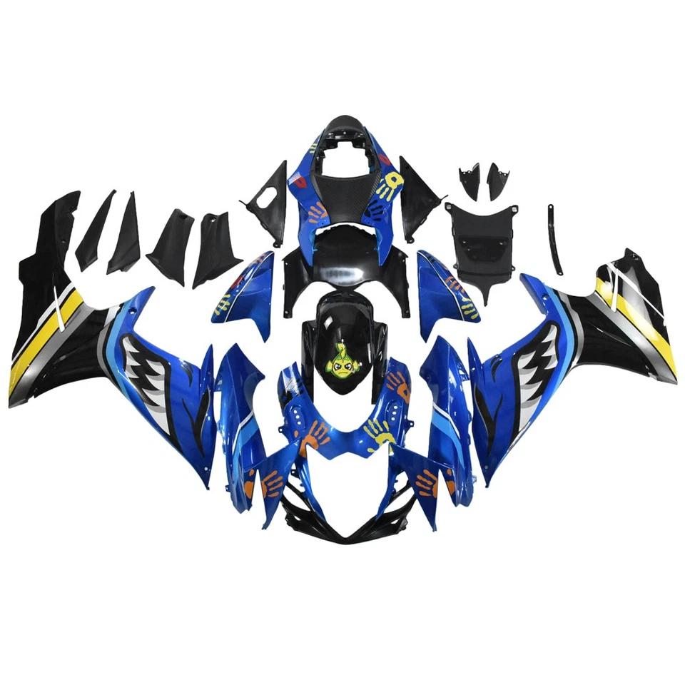 Carenados ABS para 2011-2026 GSX-R600 GSX-R 750 K11 Suzuki carrocería azul amarillo Foto 1 de 4