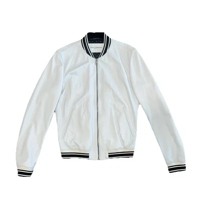 Chaqueta de cuero para hombre Dolce & Gabbana blanca mediana 48IT / 38US Foto 1 de 4
