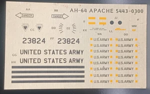Revell | No. 85-5443 | 1:48 AH-64 Apache Helicopter Decals - Picture 1 of 1