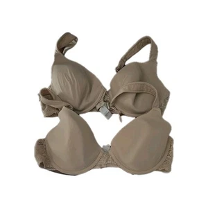 Lot of 2 Motherhood Maternity Tan Adjustable Underwire Nursing Bra Size 36C - Picture 1 of 5
