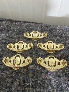 5 X Victorian Antique Drawer Cabinet Brass Drop Handles S Hall And Sons - Picture 1 of 4