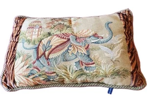 Ashford Court Tapestry Decorative Throw Pillow Animal Print Elephant 23x14 - Picture 1 of 10