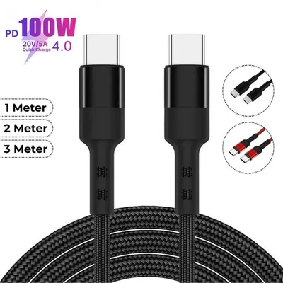 Type C to Type C Fast Charger Cable 3A For Samsung Mobile Phone Lead USB C Cable - Image 1 of 4