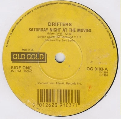 Drifters - Saturday Night At The Movies - Used Vinyl Record 7 - 67 - V5783z - Image 1 of 2