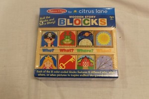 Melissa & Doug Wooden Story Blocks 8 Color Coded Blocks 6 Different Combinations