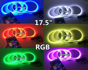 4x 17.5" IP68 RGB Cambio de Color LED Control Remoto APP Multifunción Anillos de Rueda Luces - Imagen 1 de 12