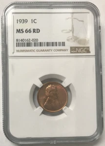1939 Lincoln Wheat Cent NGC MS66RD - Picture 1 of 4