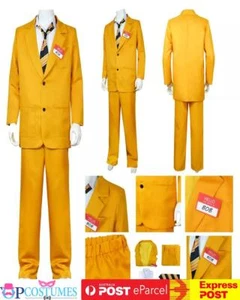Beetlejuice Shrunken Head Bob Zombie Yellow Cosplay Costume Mens Halloween - Picture 1 of 12