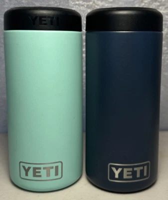 Yeti Rambler Coaster 12 oz lata delgada aislante refresco cerveza 2 piezas azul verde Foto 1 de 4