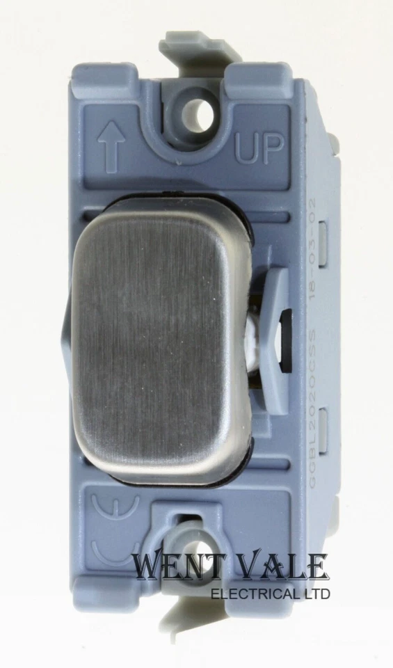 Schneider Lisse Grid Range - GGBL202OCSS  10a 2 Way Retractive Switch Centre Off - image 1 of 1