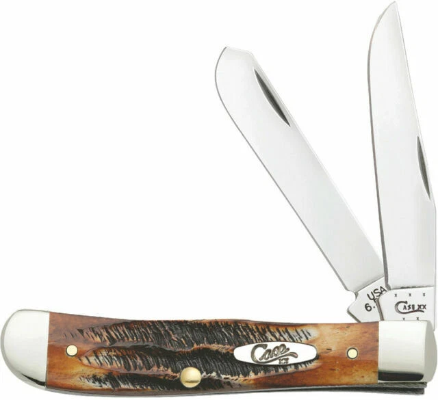 Case (CA3573) 2 Blade Pocket Knife Burnt Bonestag Trapper