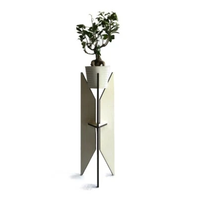 Modern Tripod Wood Plant Stand Alone & Stylish Tealight Candle Flowerpot Holder - Image 1 of 4