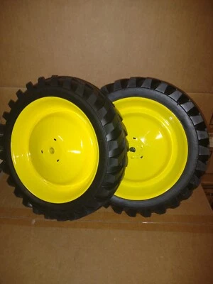 Pedal Tractor Wide Rear Tires And Rims Wheels pair 2 3/4" wide John Deere  - Image 1 of 3