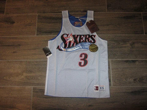 NWT Allen Iverson Philadelphia 76ers NBA Basketball Jersey Mitchell & Ness XS #3 Cover