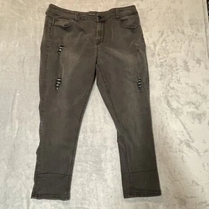 Seven & Melissa McCarthy Womens Plus 22W Black Boot Cut Jeans Distressed - Picture 1 of 15