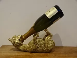 Weinflaschenhalter Weinregal Flaschenhalter Alpaka gold glitzernd - Bild 1 von 6