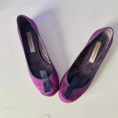 Marc By Marc Jacobs Satén Raspador Seta Fucsia Pisos Talla 36.5 6 Foto 1 de 4